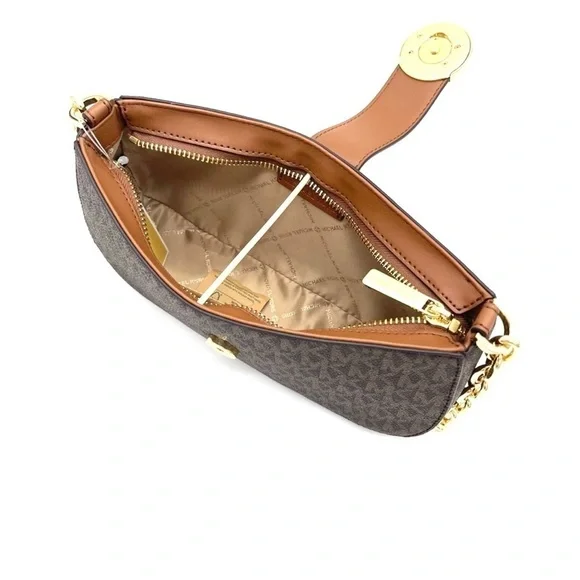 Michael Kors Carmen Small Pouchette Crossbody Bag Brown (NWT)